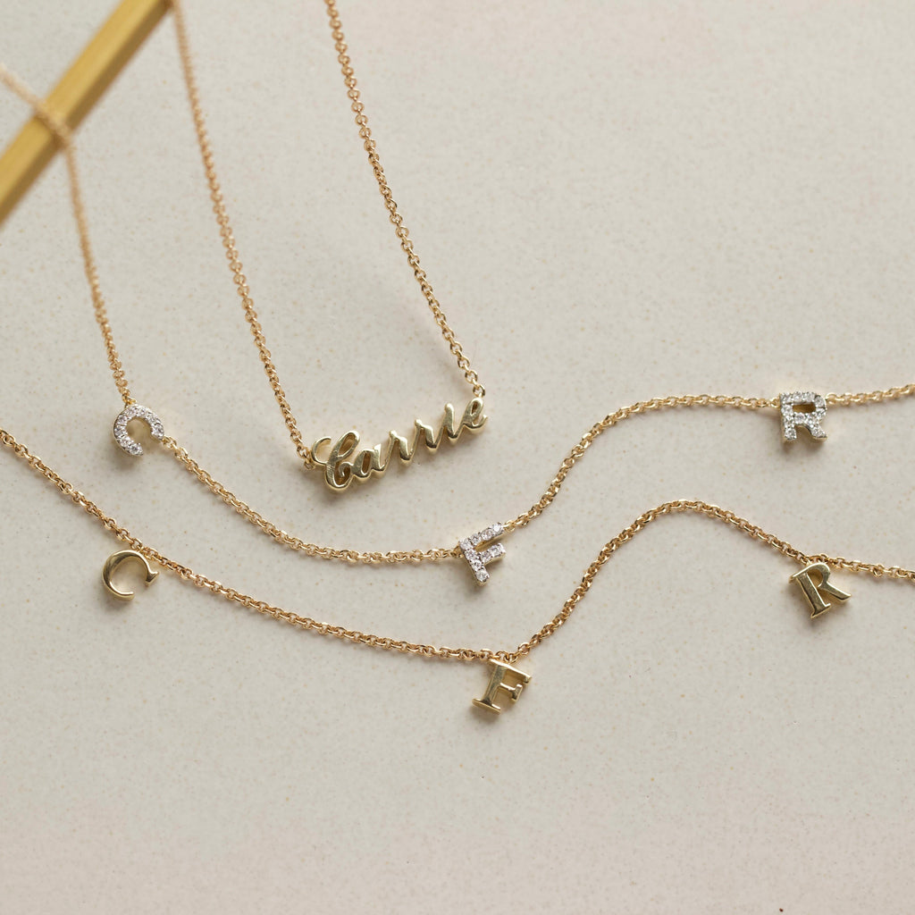 Custom Made Drop Initial Necklace