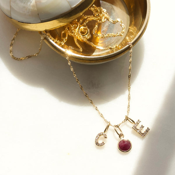 Treasured Diamond Initial Charm