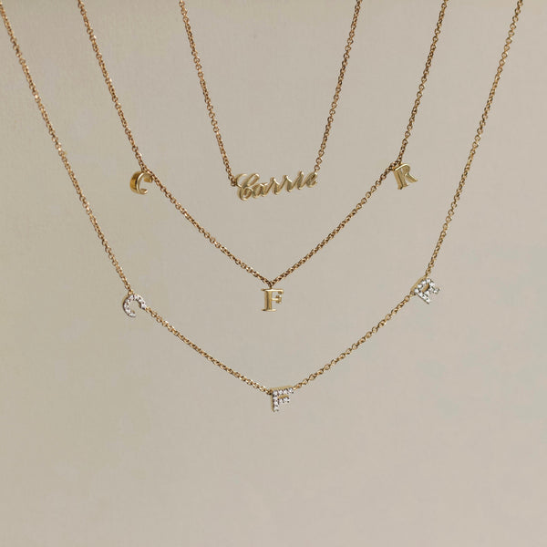 Custom Made Drop Initial Necklace