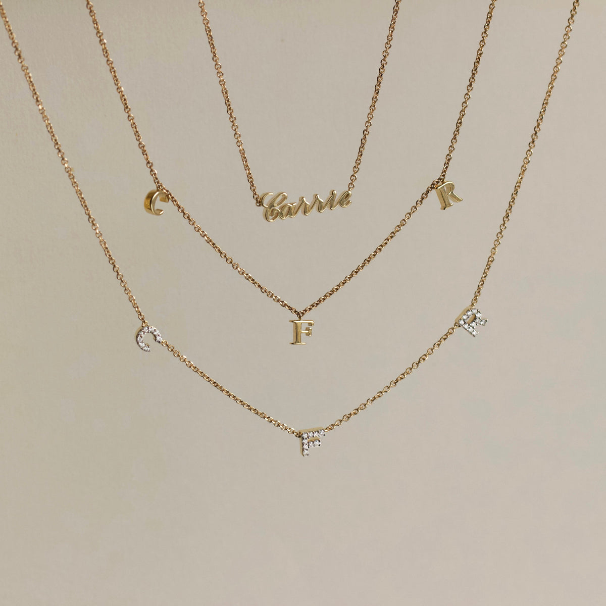 Custom Made Diamond Initial Necklace