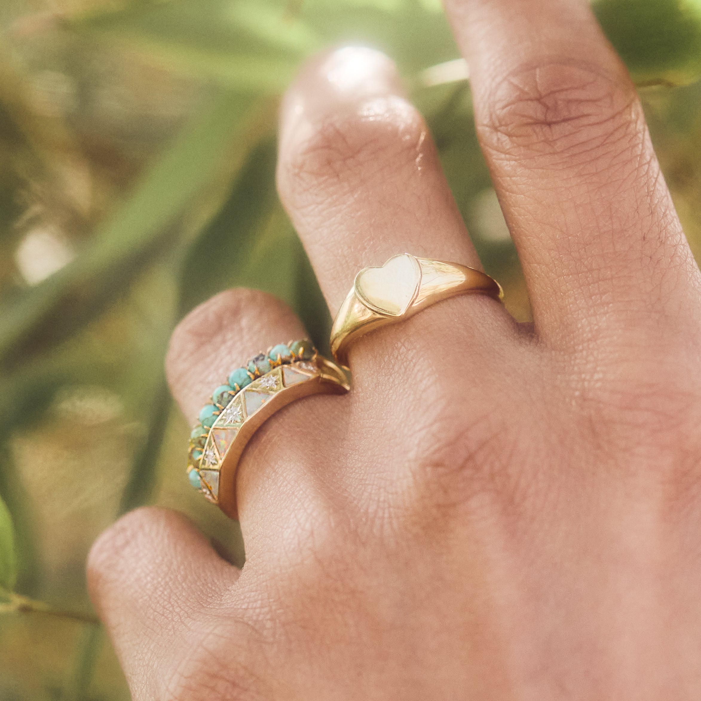 Etta Heart Engravable Signet Ring Secondary image