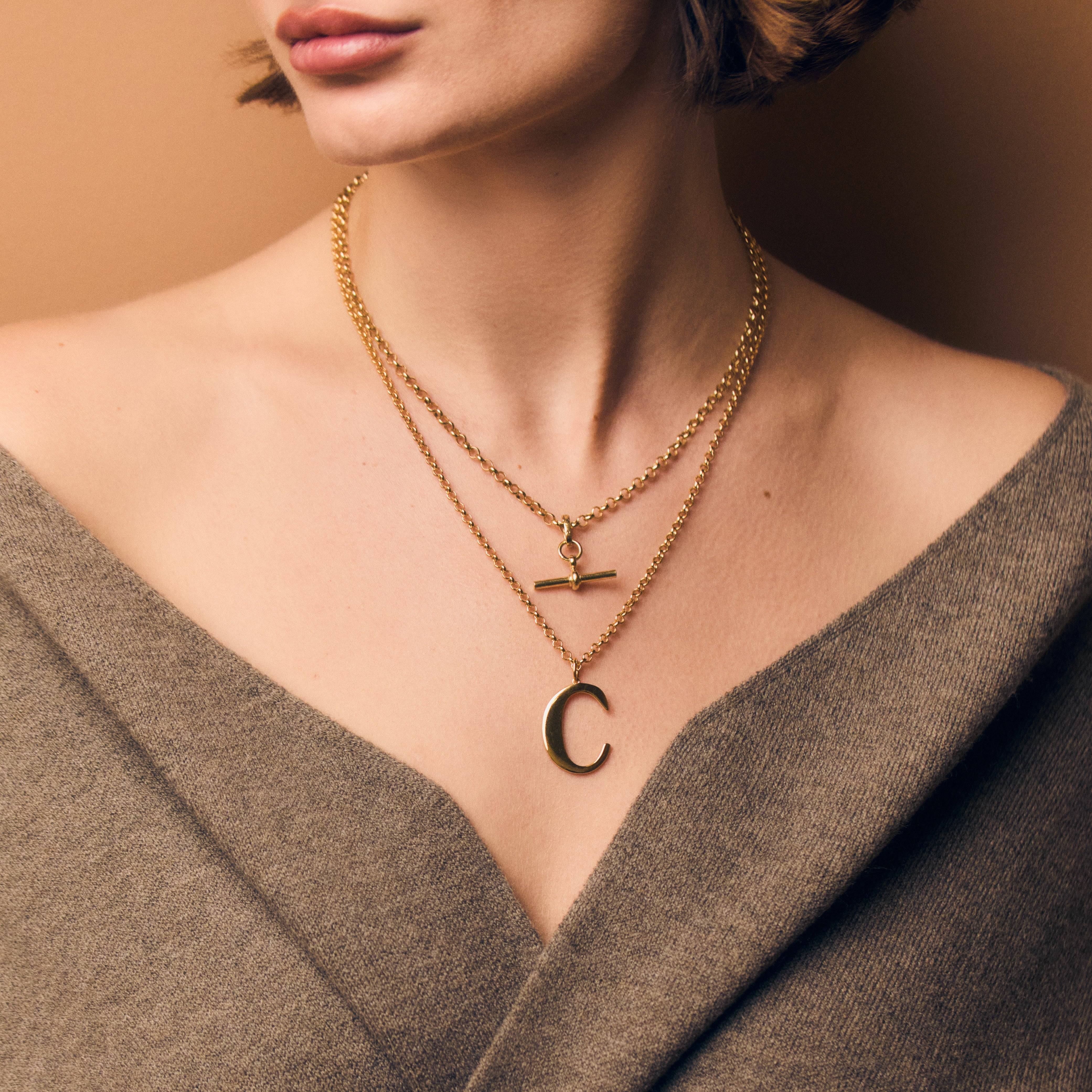 Vintage Statement Initial Pendant Secondary image