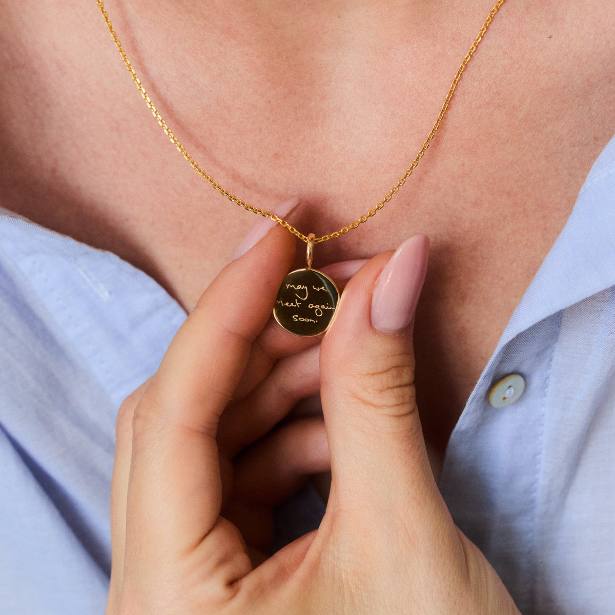 Engraved Handwriting Star Set Diamond Coin