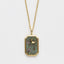 Black Mother Of Pearl Tarot Card Engravable Necklace