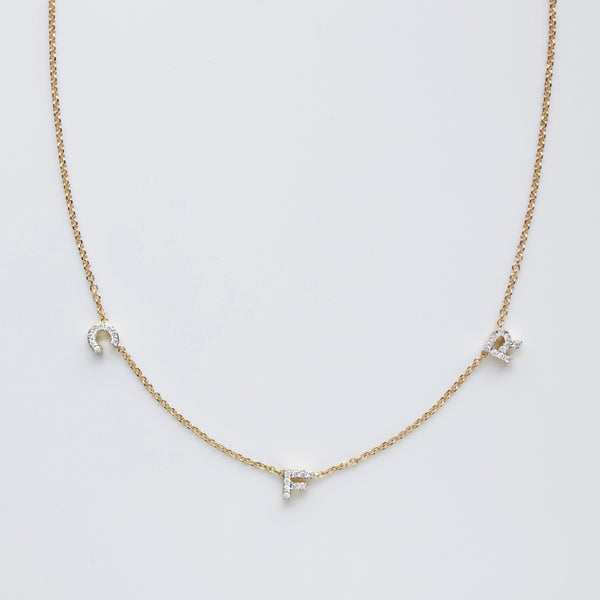 Custom Made Diamond Initial Necklace