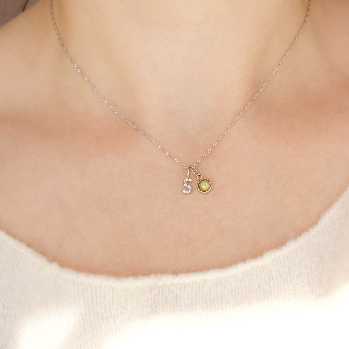 Treasured Diamond Initial Charm