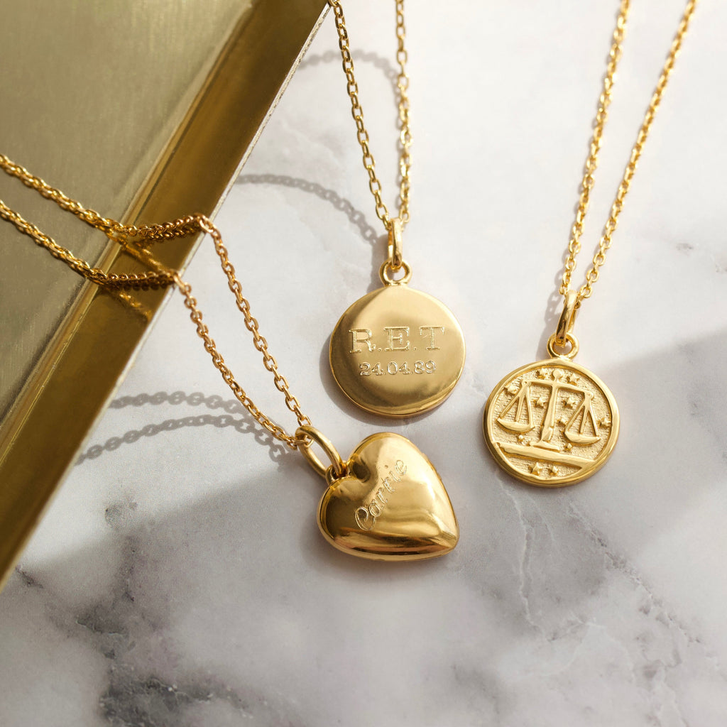 Treasured Star Set Diamond Engravable Coin Pendant