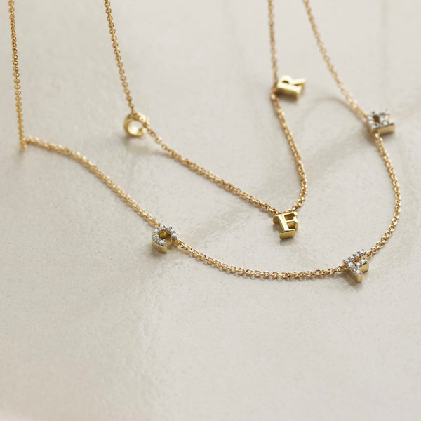 Custom Made Drop Initial Necklace