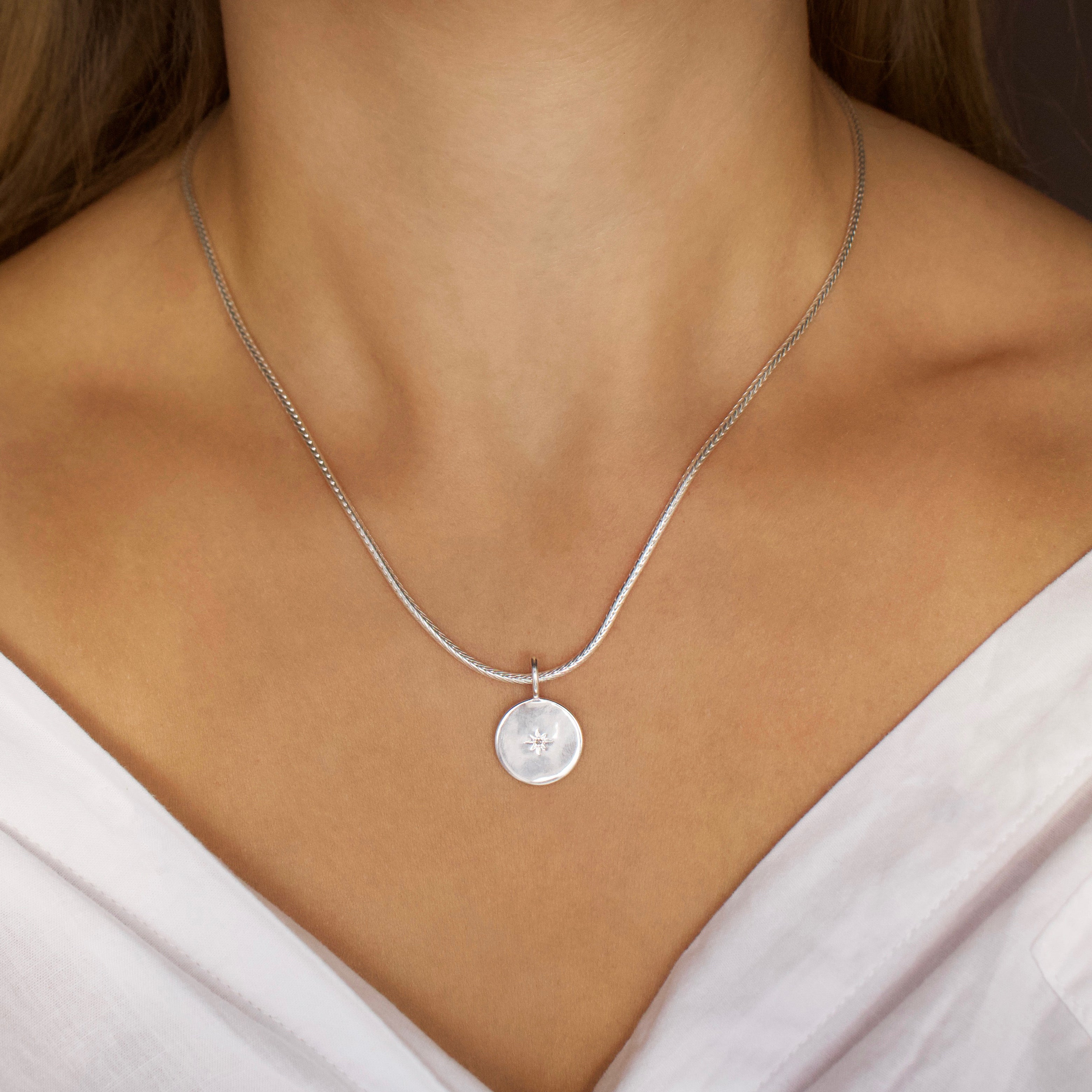 Star Set Diamond Engravable Pendant Secondary image