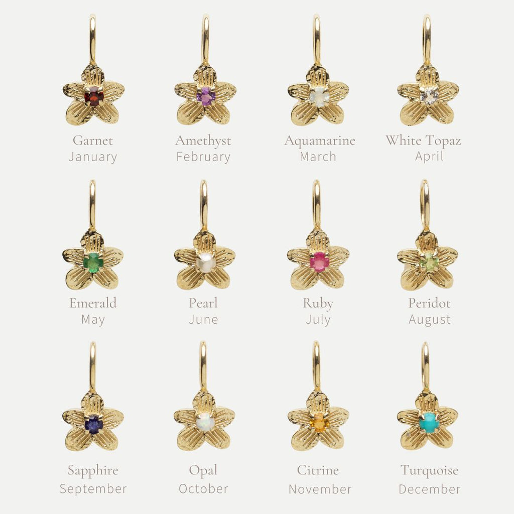 Treasured Birthstone Flower Charm