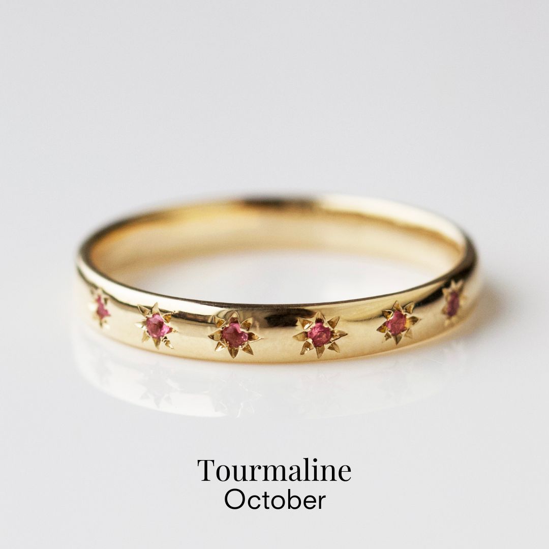 Icon Star Set Birthstone Band Ring