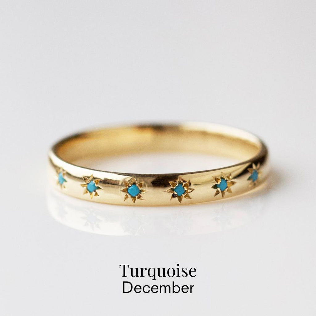Icon Star Set Birthstone Band Ring