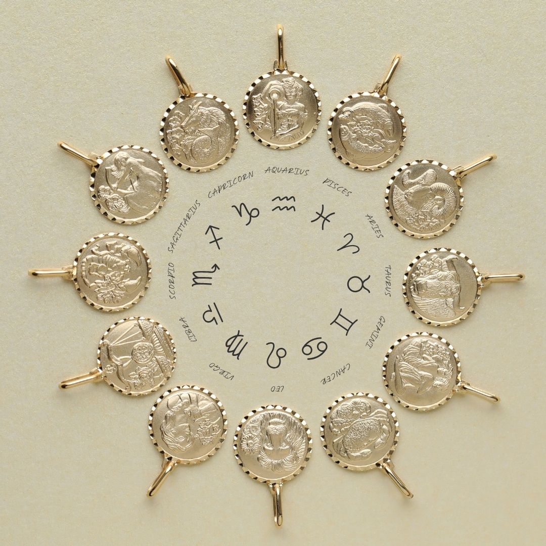 Treasured Zodiac Diamond Cut Pendant