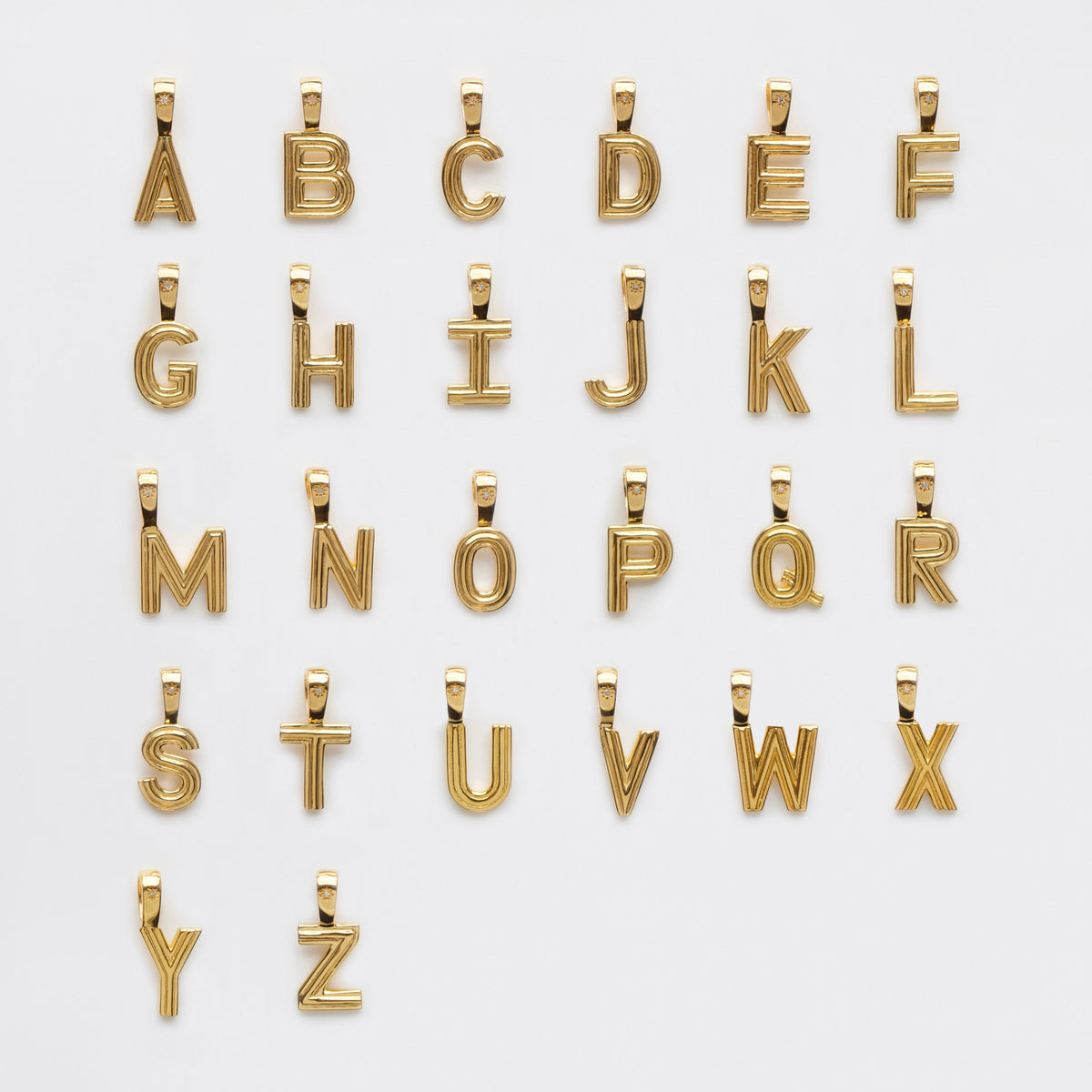 Make it Personal Diamond Star Set Chunky Initial Pendant Main image