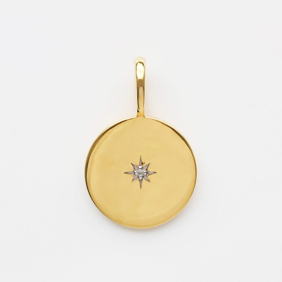 Engraved Handwriting Star Set Diamond Coin