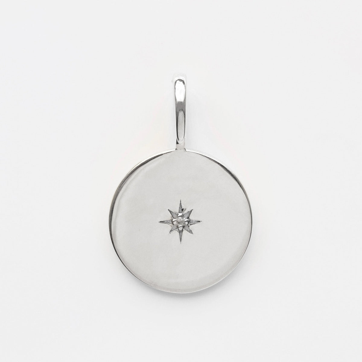 Star Set Diamond Engravable Pendant