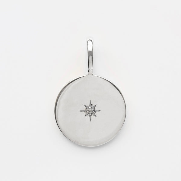 Star Set Diamond Engravable Pendant