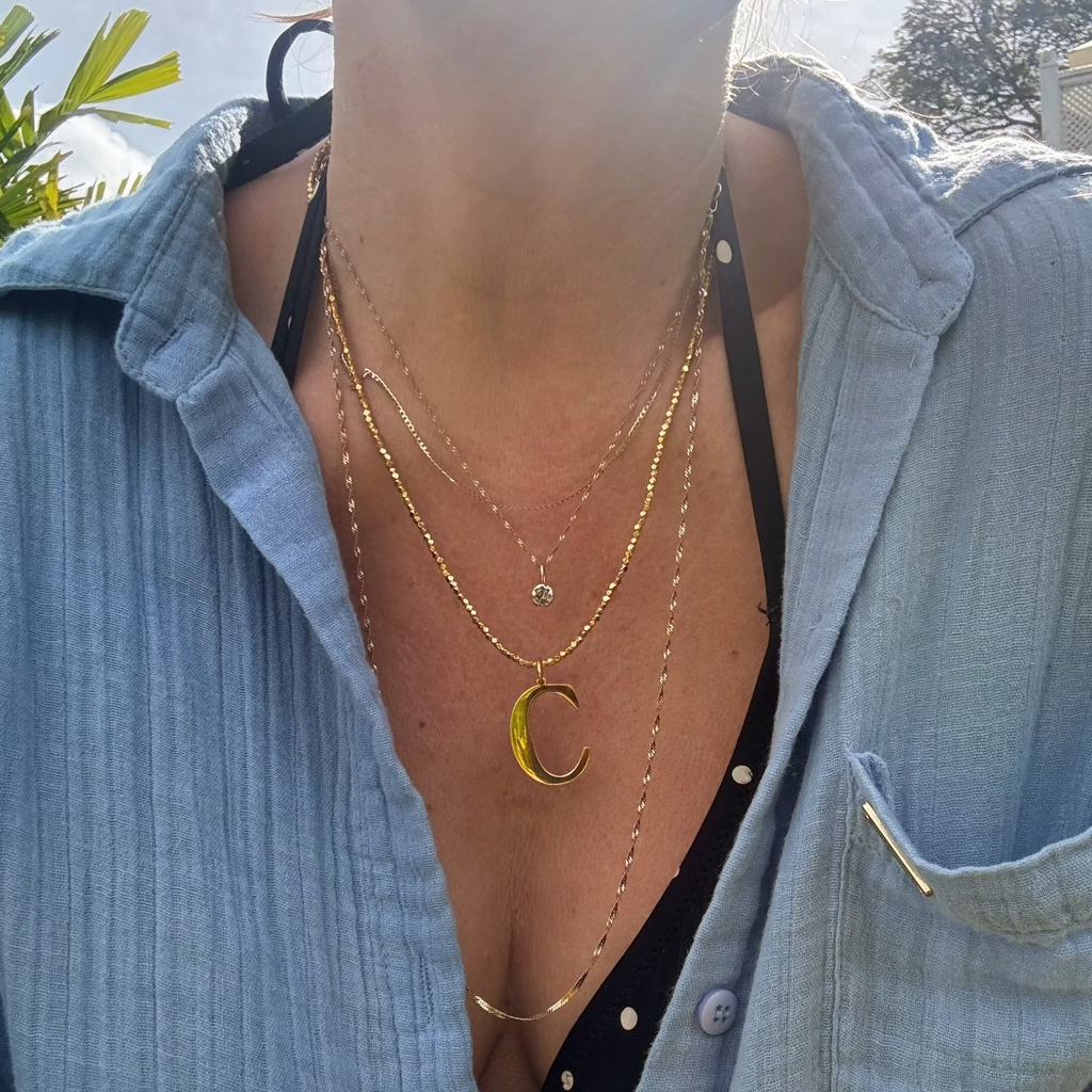 Vintage Statement Initial Pendant