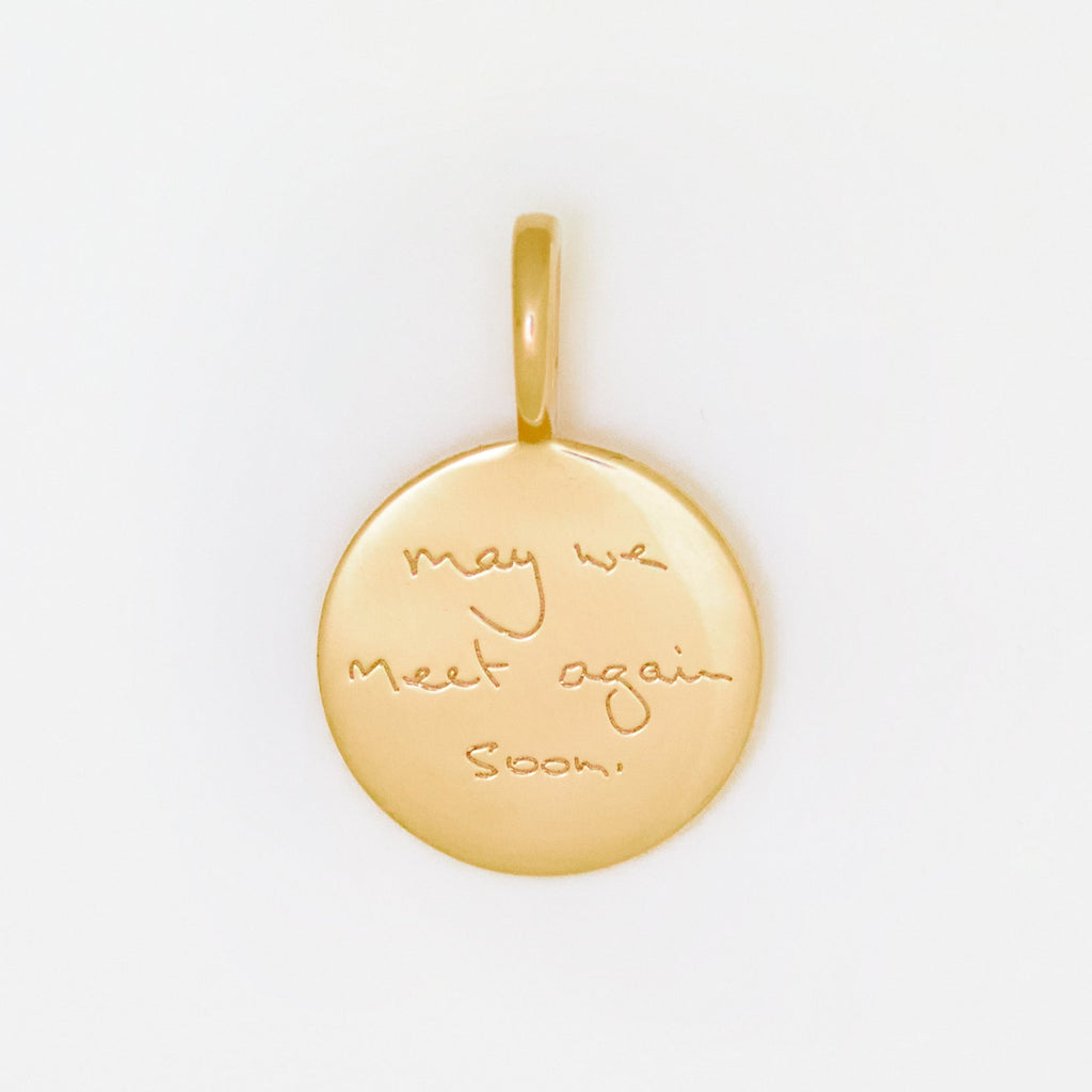 Engraved Handwriting Star Set Diamond Coin