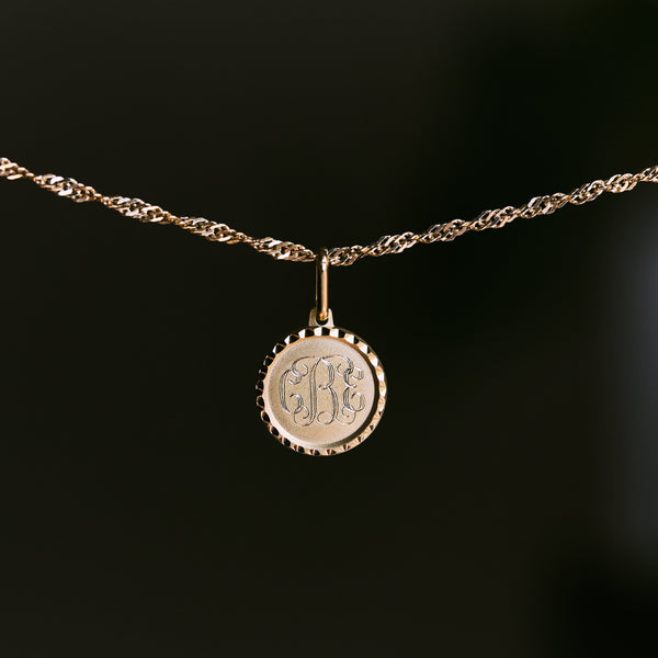 Heirloom Aurora Monogram Diamond Cut Coin