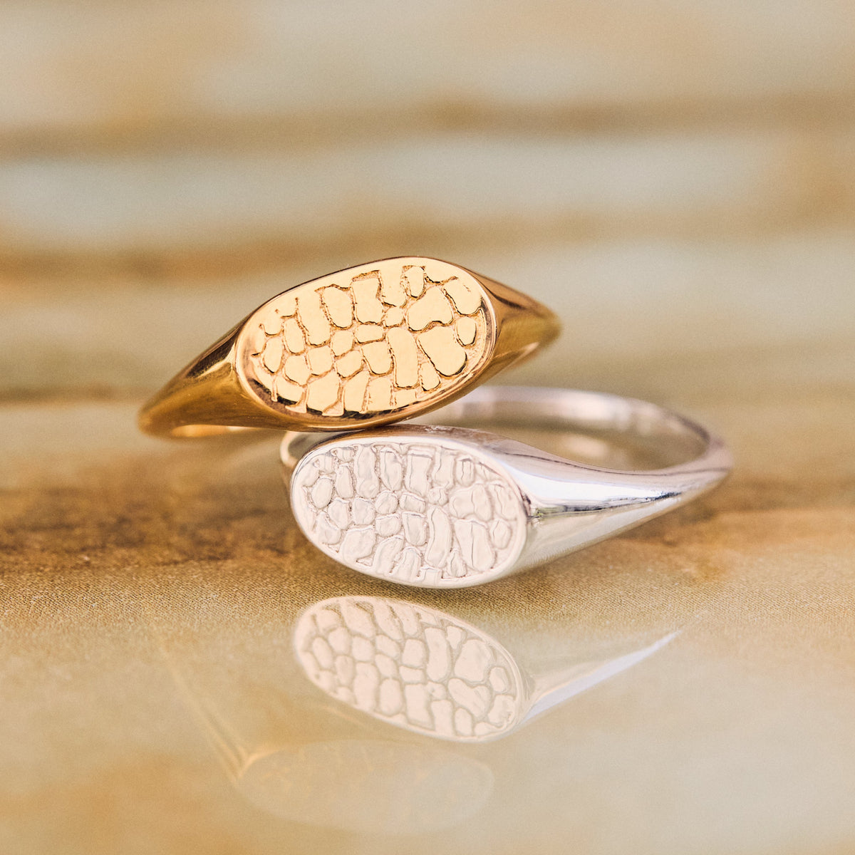 Custom Made Dog Nose Print Signet Ring