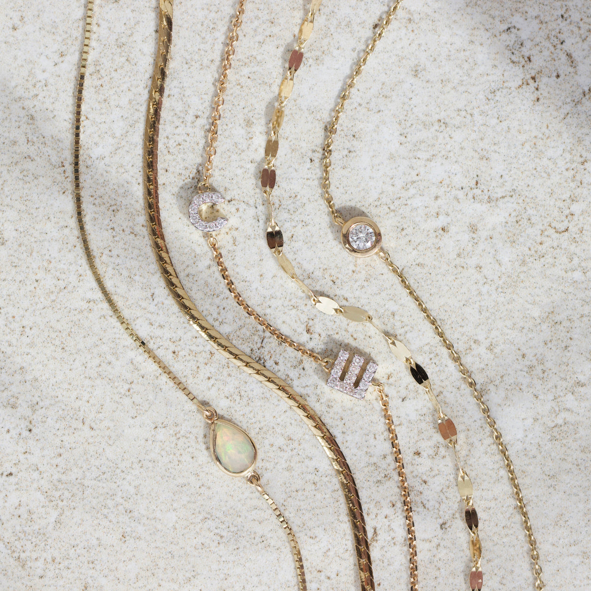 Diamond Initial Bracelet