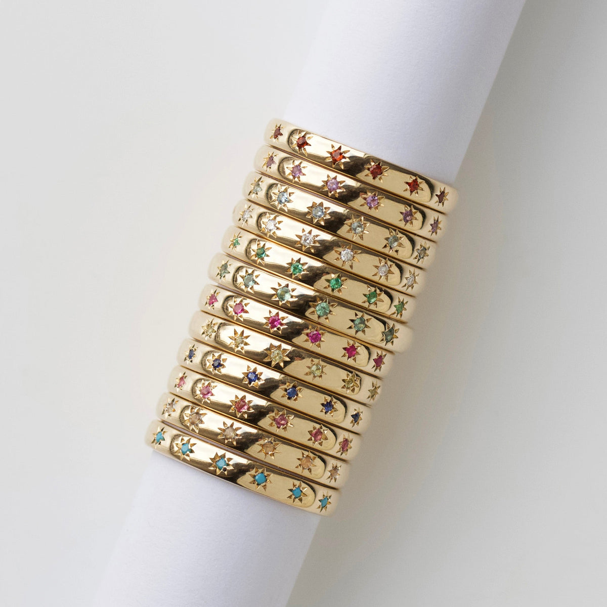Icon Star Set Birthstone Band Ring Main image