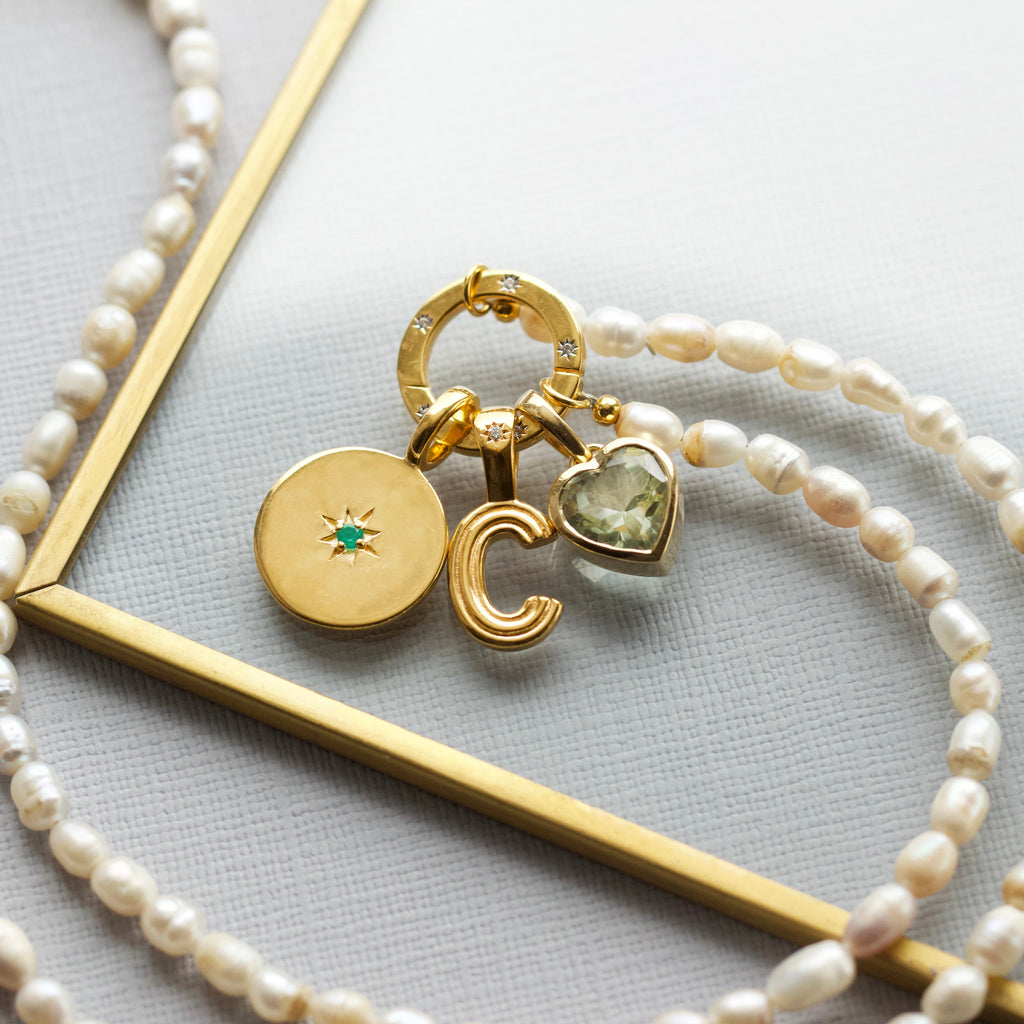 Star Set Birthstone Coin Pendant