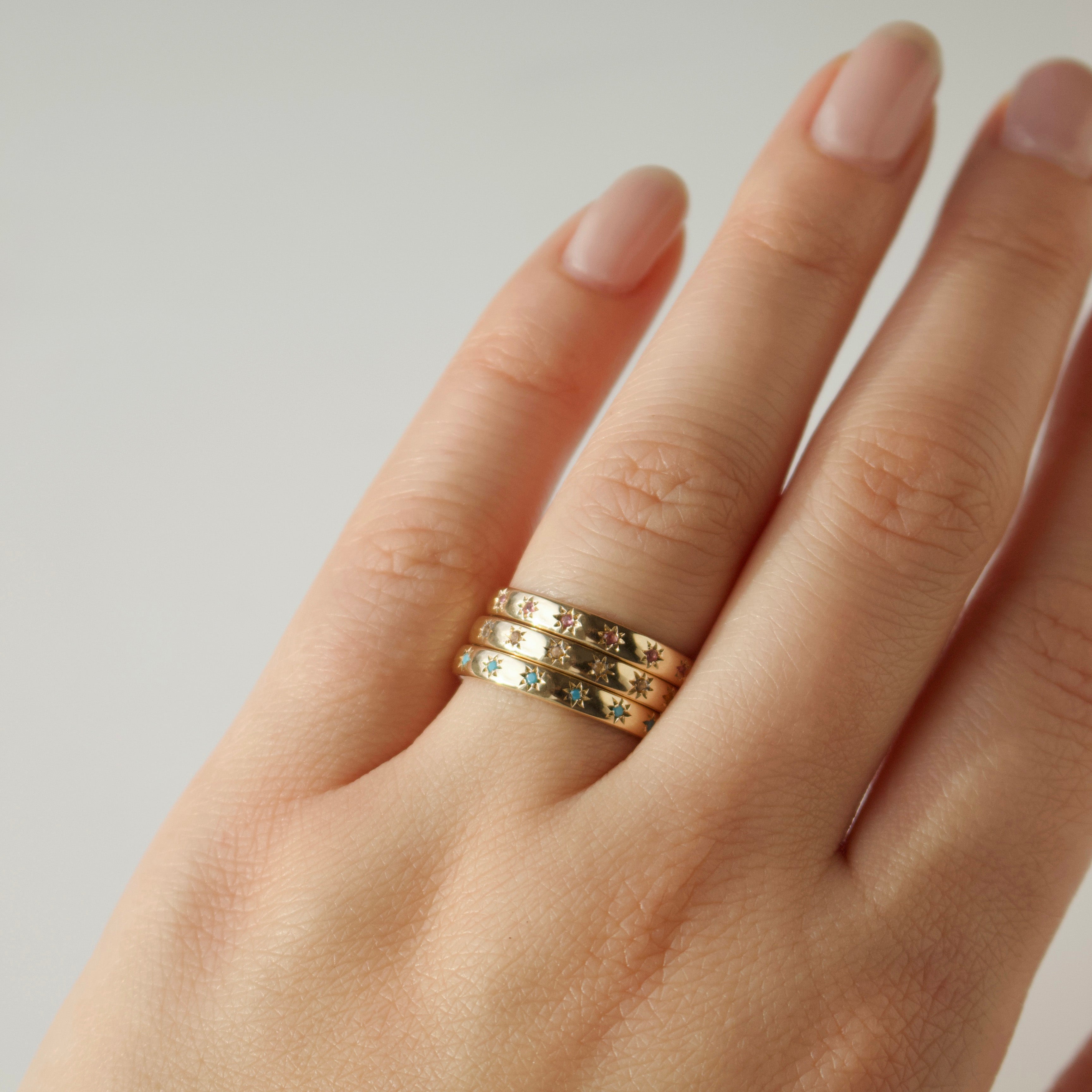 Icon Star Set Birthstone Band Ring Secondary image