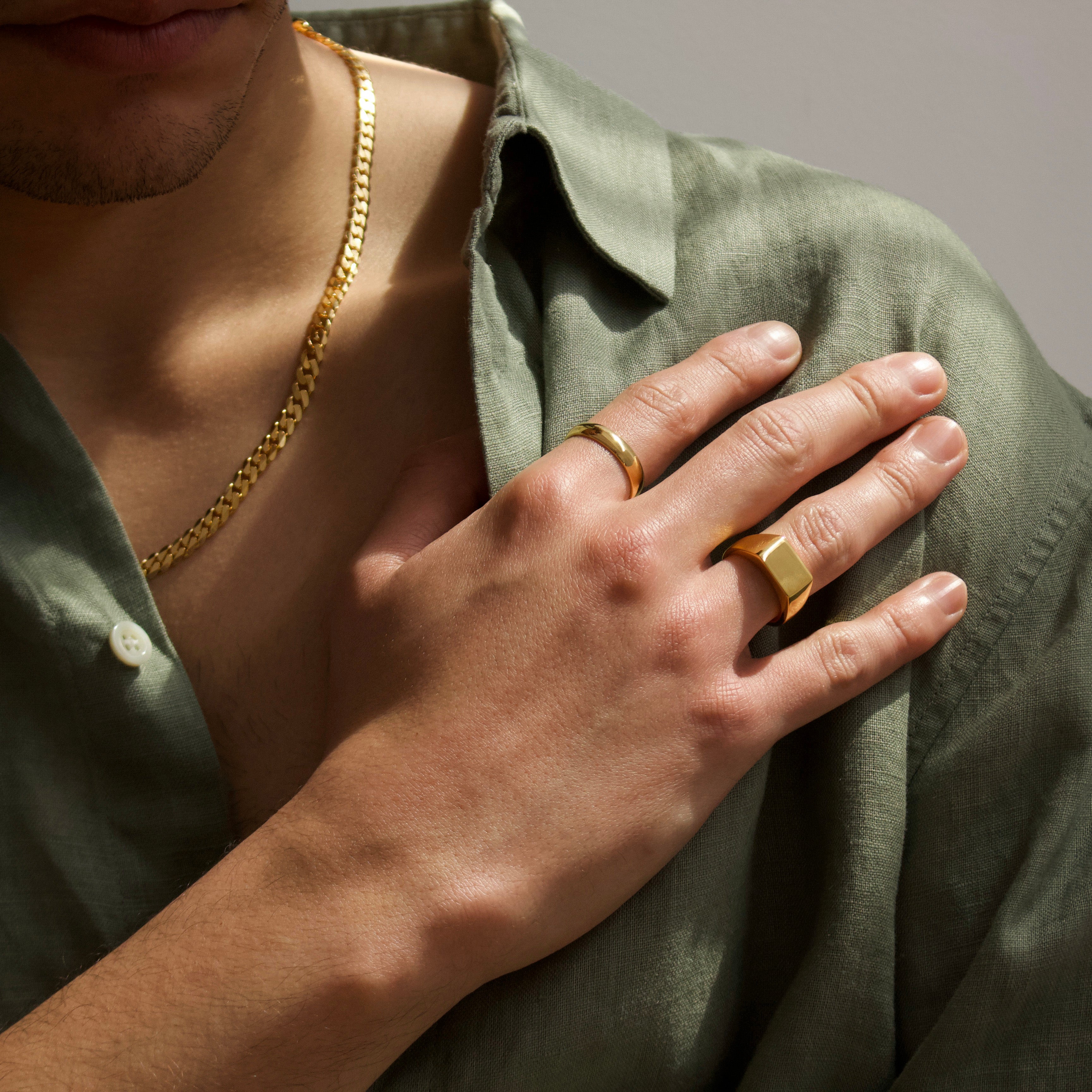 Mens Square Signet Ring Secondary image