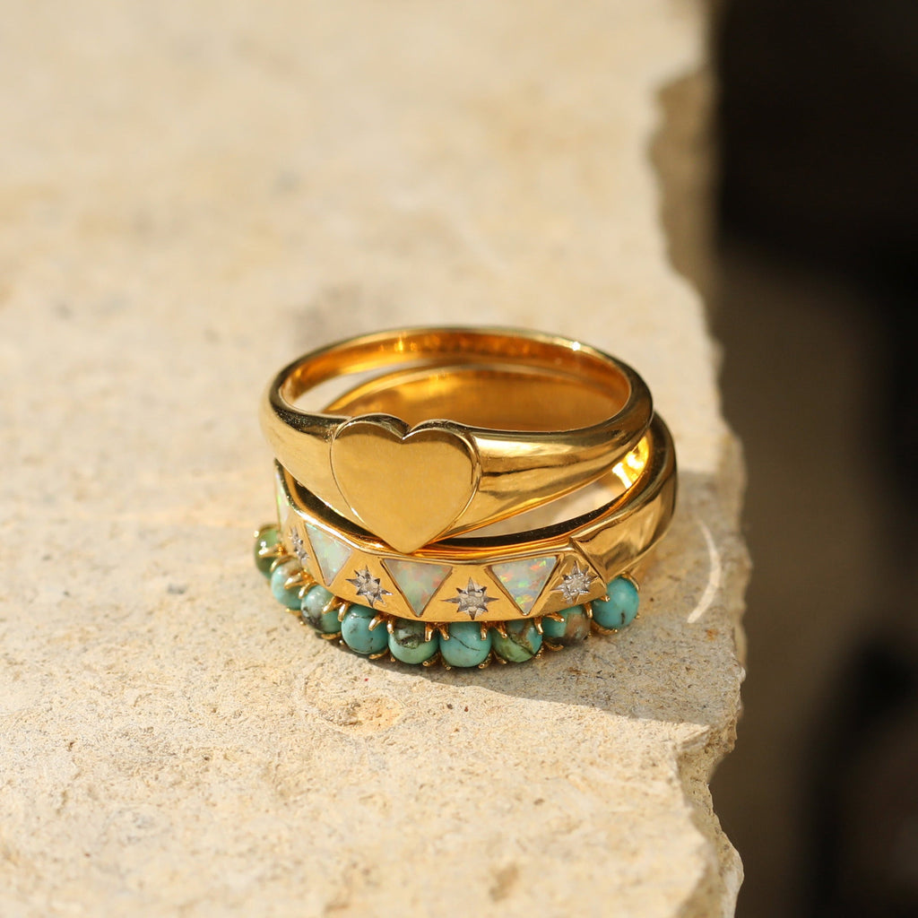 Etta Heart Engravable Signet Ring