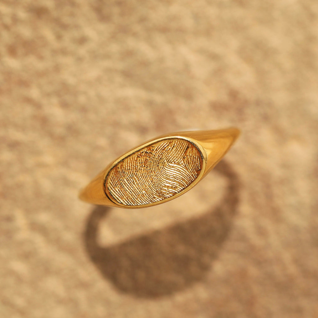 Custom Made Fingerprint Signet Ring