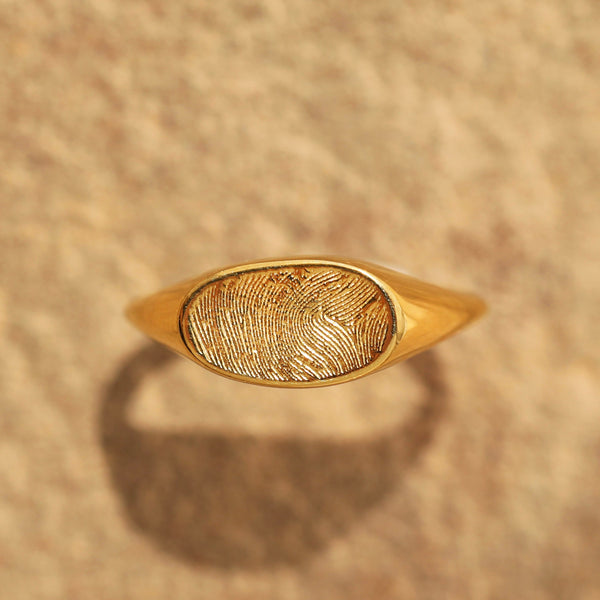 Custom Made Fingerprint Signet Ring