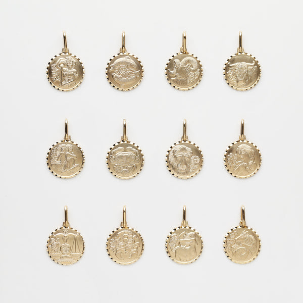 Treasured Zodiac Diamond Cut Pendant