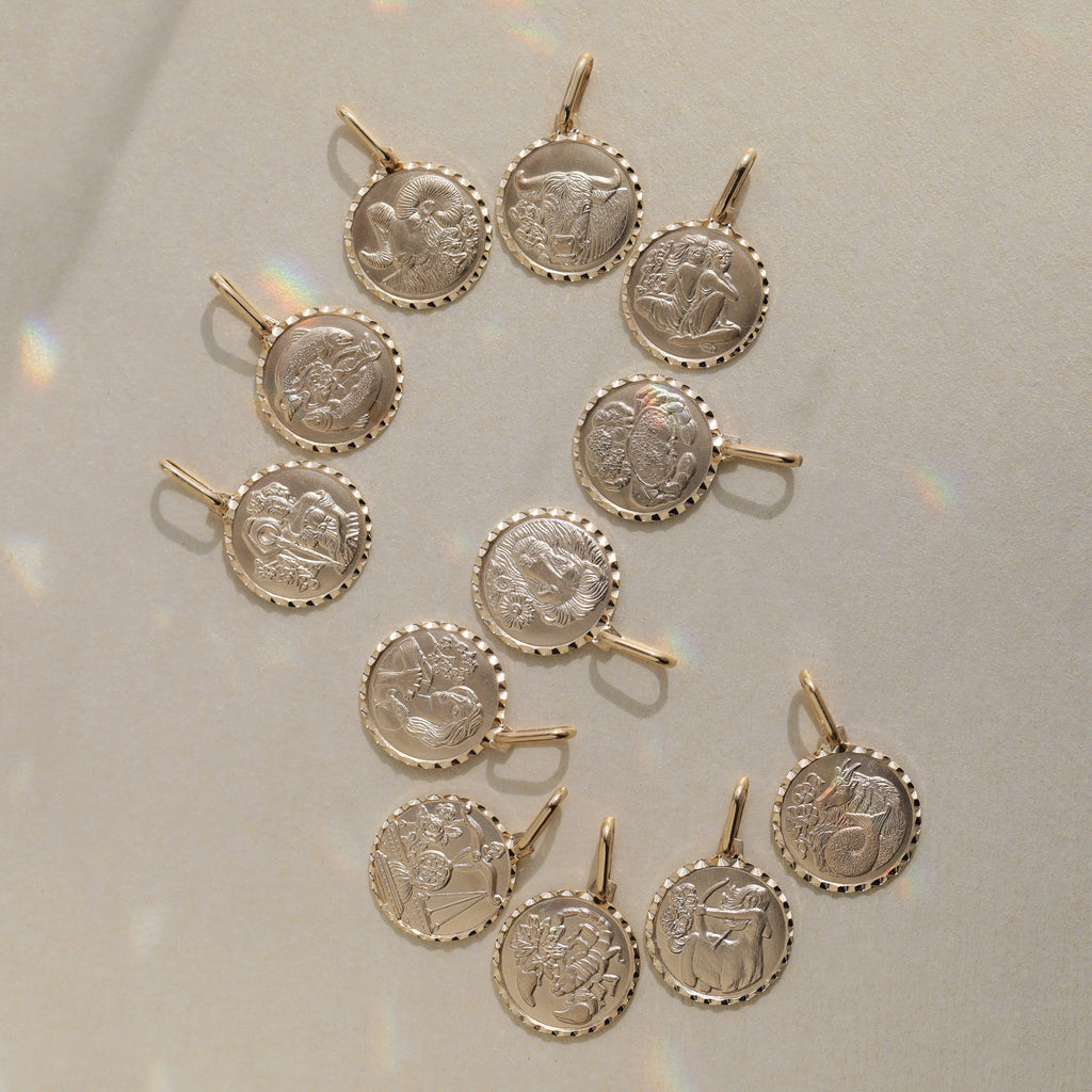 Treasured Zodiac Diamond Cut Pendant