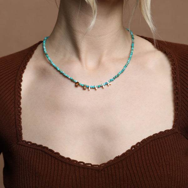 Custom Made Personalised Turquoise Necklace