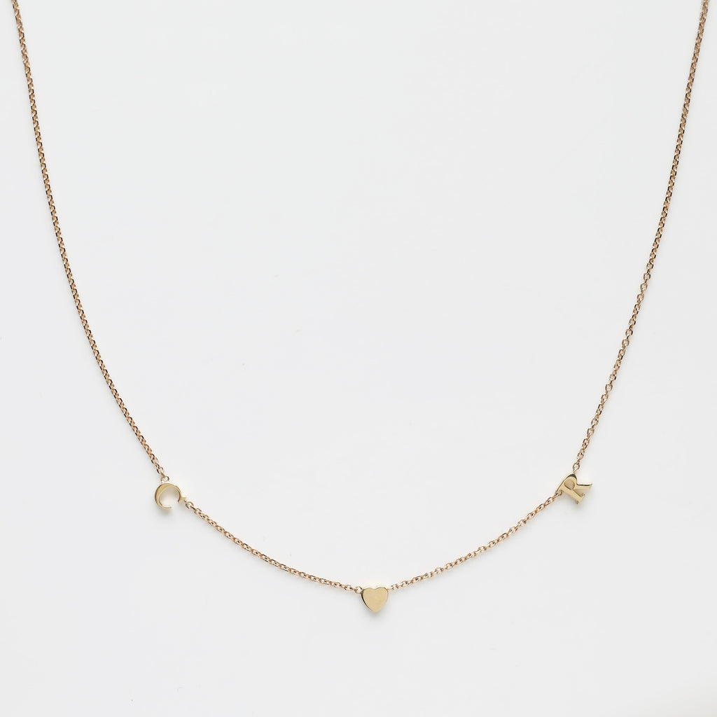 Custom Made Heart Initial Necklace