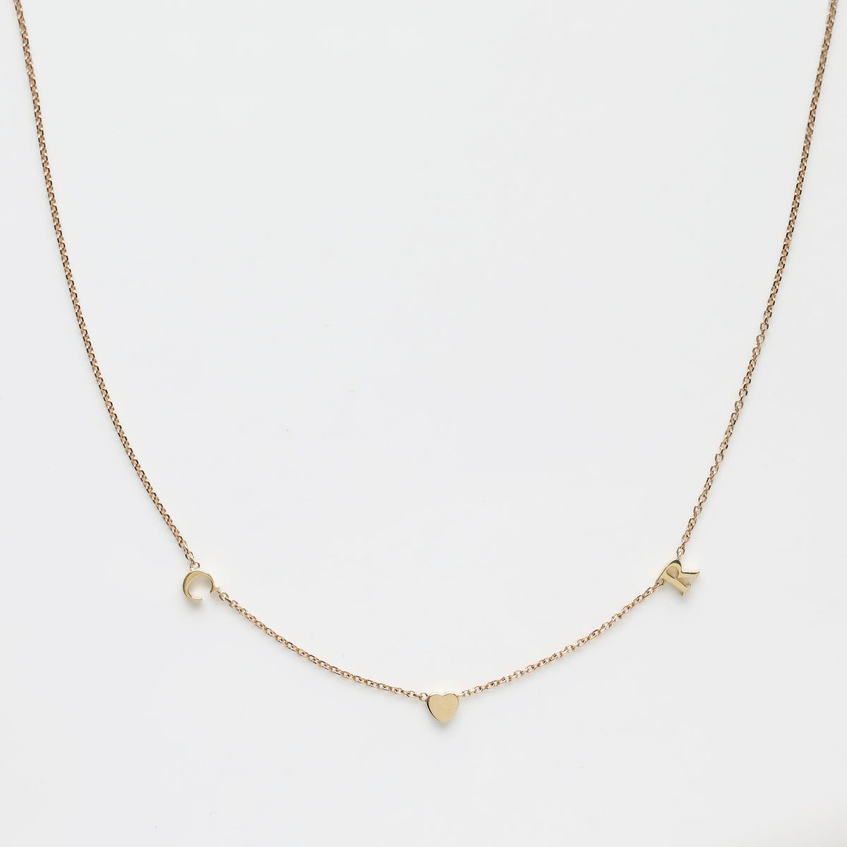 Custom Made Heart Initial Necklace
