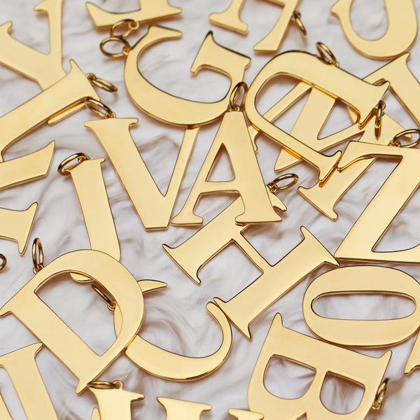 Vintage Statement Initial Pendant
