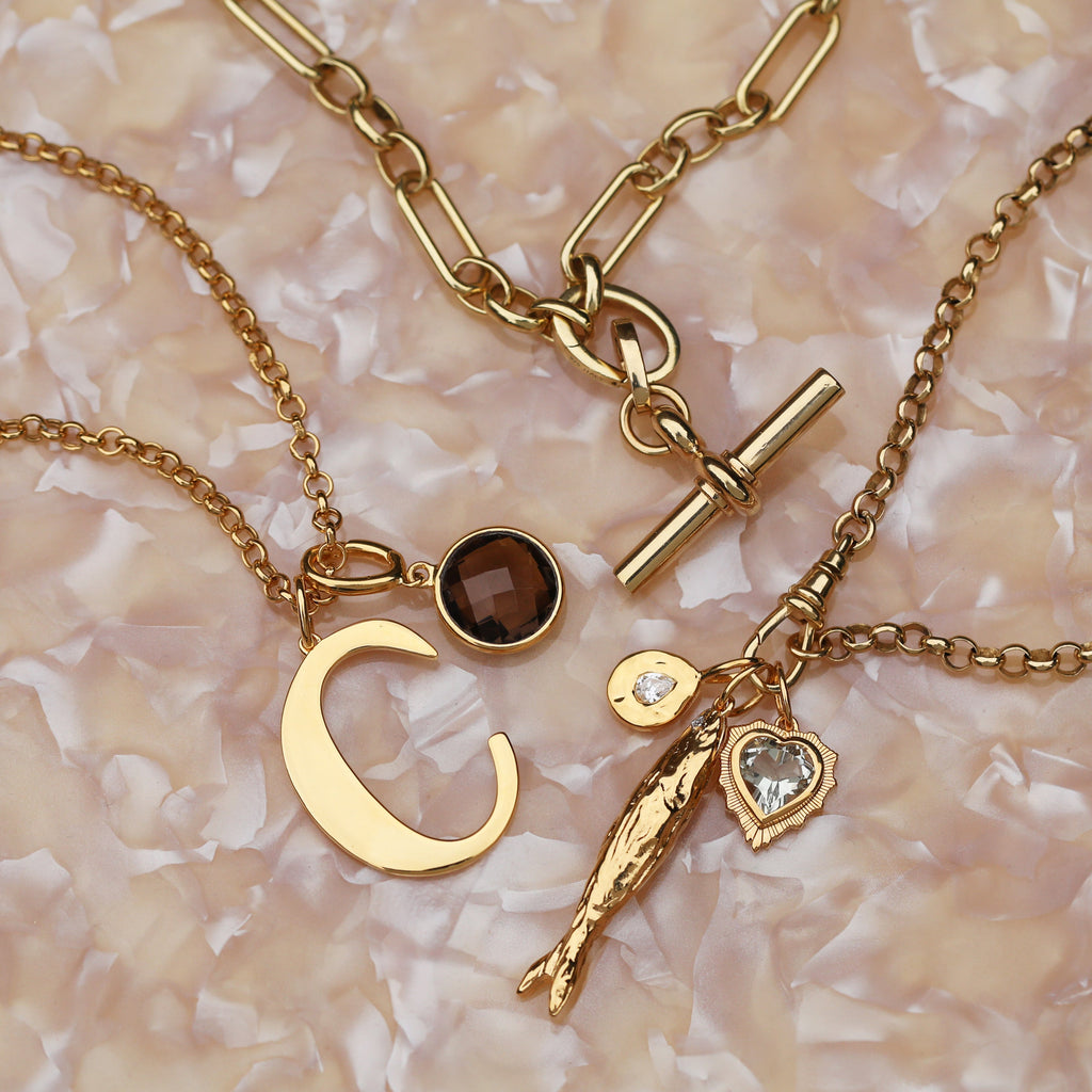 Vintage Statement Initial Pendant