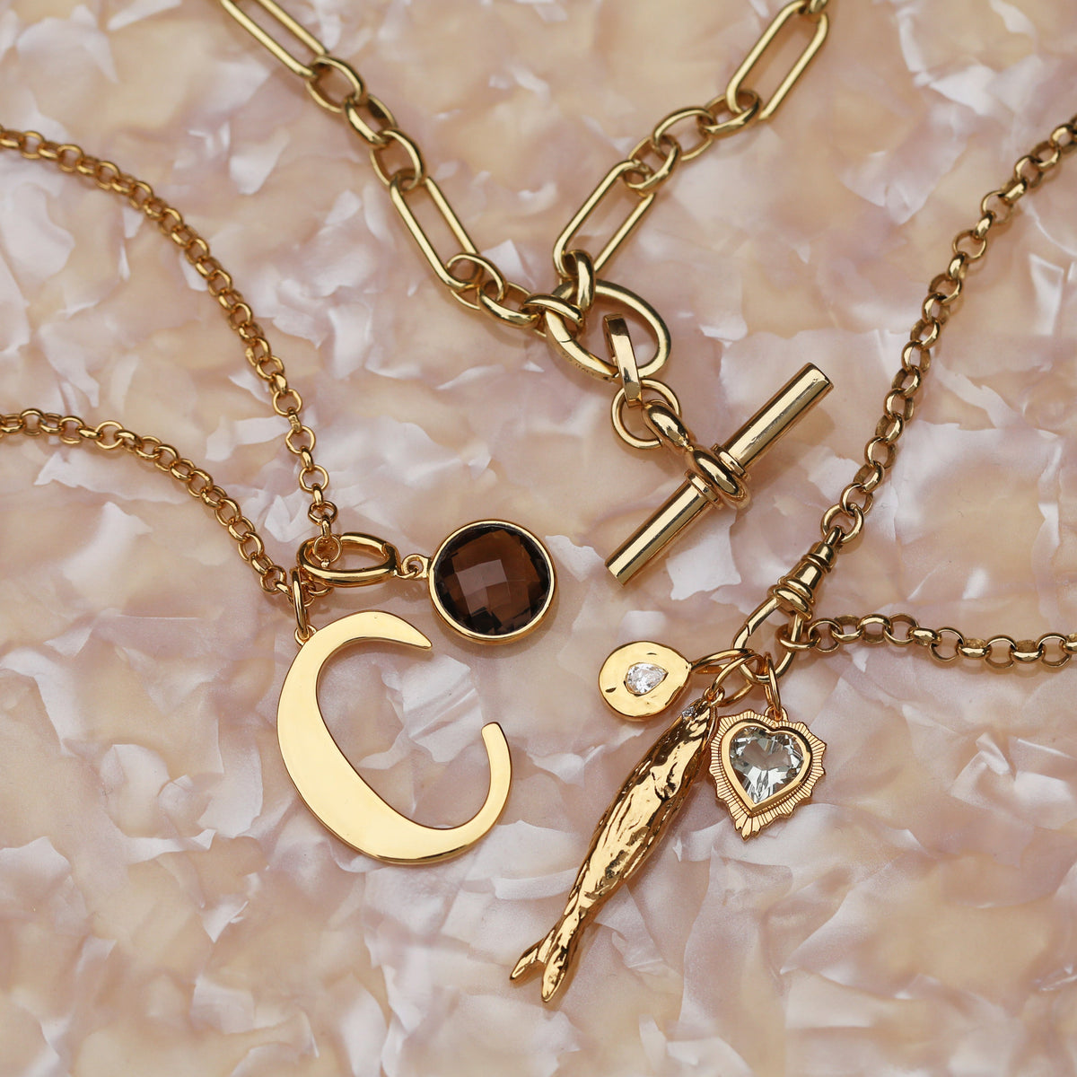 Vintage Statement Initial Pendant
