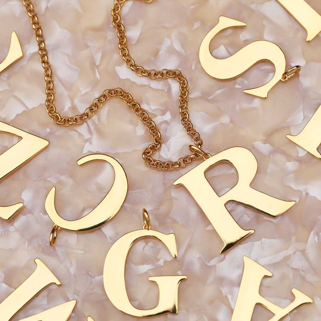 Vintage Statement Initial Pendant