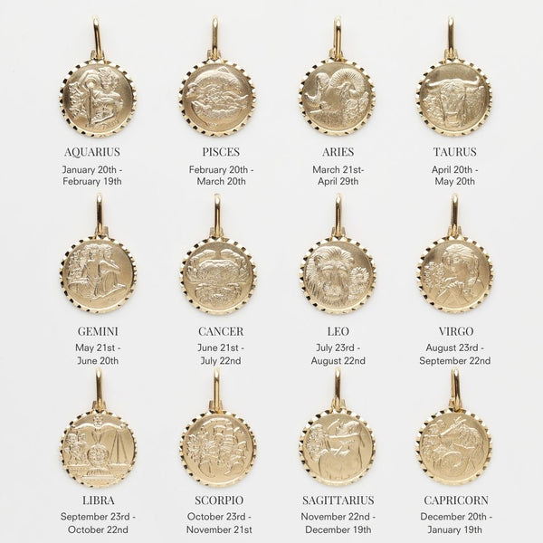 Treasured Zodiac Diamond Cut Pendant