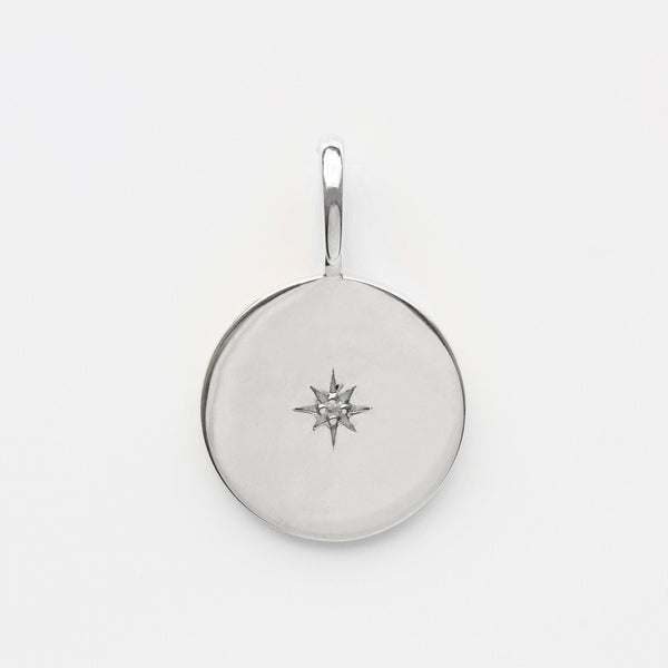 Engraved Handwriting Star Set Diamond Coin